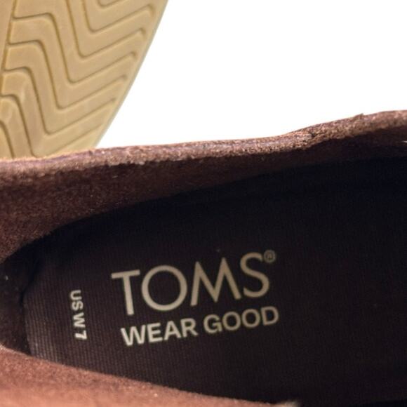 TOMS Women's Sutton Suede Wedge Boots Chestnut Size 7 NEW - Picture 6 of 11